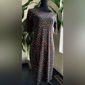 LuLaRoe Multicolor Diamond Pattern Dress